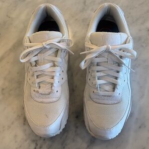 Nike Men's AirMax 90 Triple White Sneakers